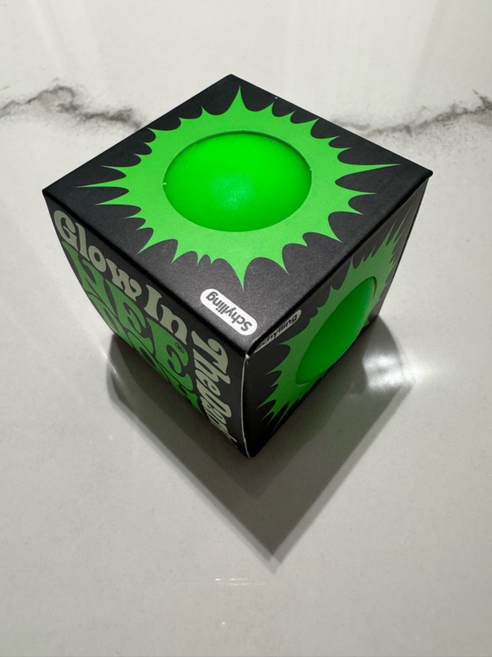 Needoh Schylling Glow-In-The-Dark Green Stress Ball Cube